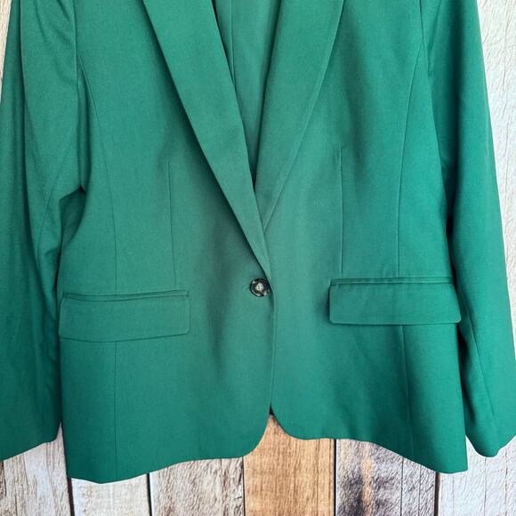 Ann Taylor Petite Blazer One Button Textured Drape Office Workwear Holiday 14P - Picture 4 of 9